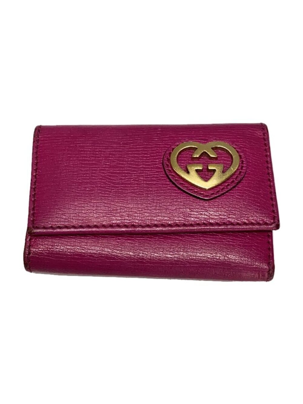 Gucci Key Case Wallet Leather Pink